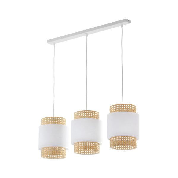 BOHO BLANC LAMPE PENDANTE 3 BARRES