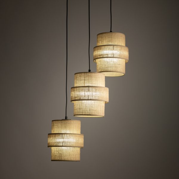 CALISTO JUTA LAMPE SUSPENDUE 3 RONDS