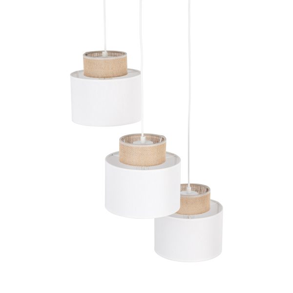 DUO BLANC JUTA LAMPE PENDANTE 3 RONDS