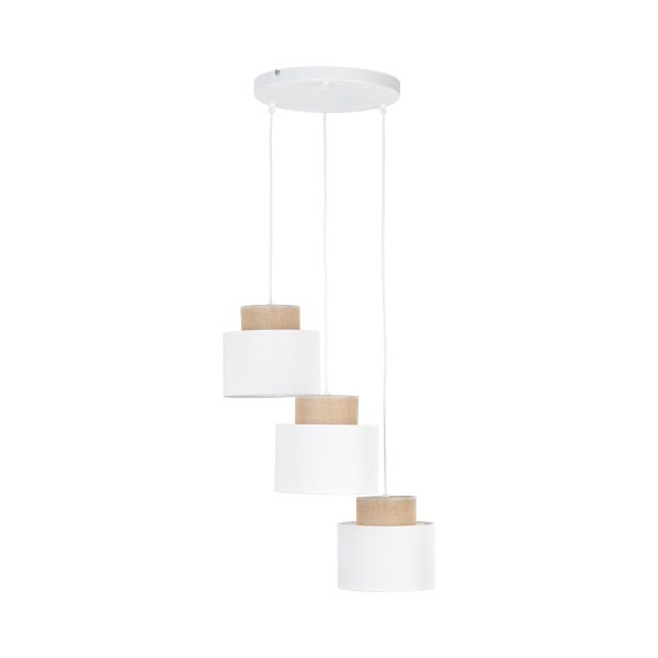 DUO BLANC JUTA LAMPE PENDANTE 3 RONDS