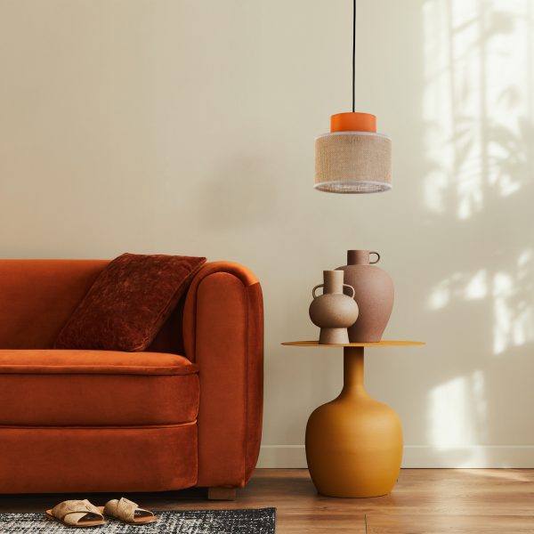 DUO JUTA ORANGE LAMPA WISZĄCA 1" se traduit en français par "DUO JUTA ORANGE LAMPE PENDANTE 1