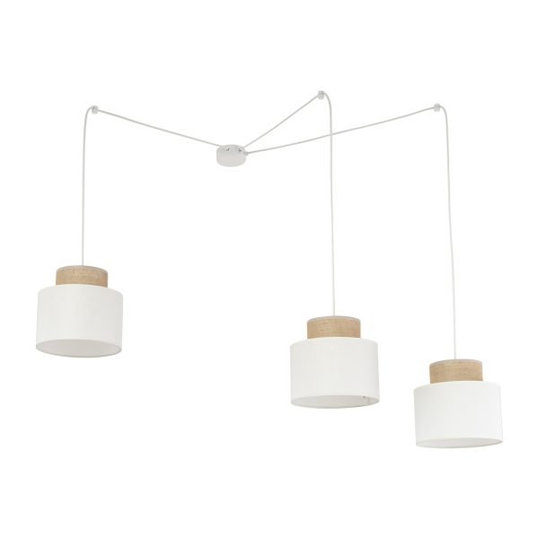 DUO WHITE JUTA LAMPE SUSPENDUE 3