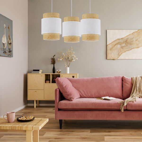 LAMPE À PENDRE BOHO BLANCHE 3