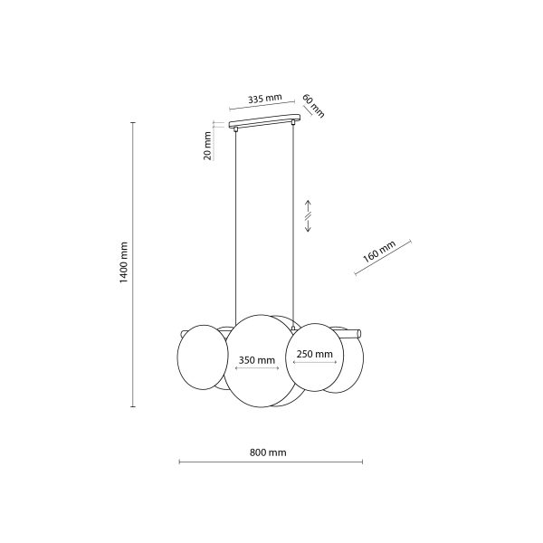 Le titre du produit en français est : "PULSE LAMPE SUSPENDUE 3