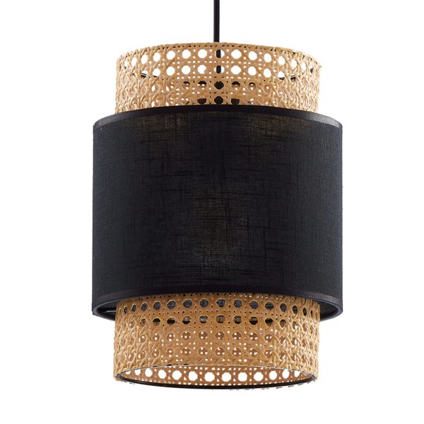 Le titre du produit en français serait : "LAMPE PENDANTE BOHO NOIRE 1 200