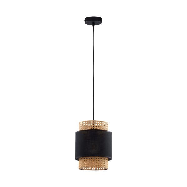 Le titre du produit en français serait : "LAMPE PENDANTE BOHO NOIRE 1 200