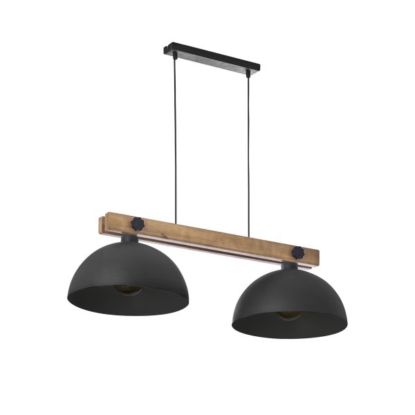 OSLO NOIRE LAMPE SUSPENDUE 2 PÂTES