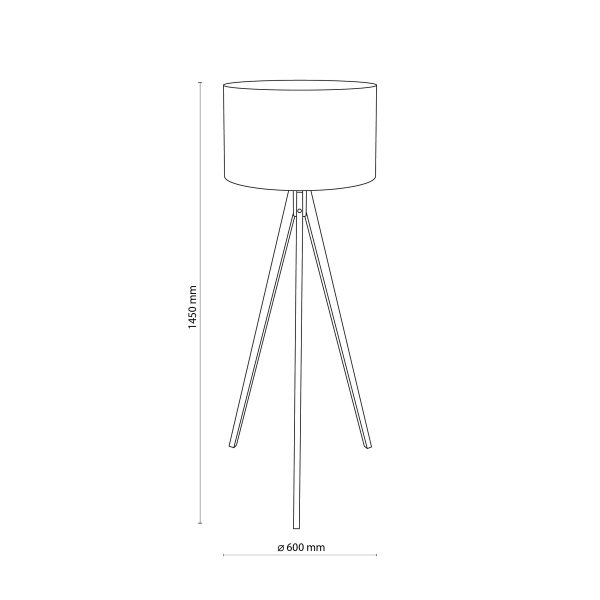 TREVISO NOIRE LAMPE DE SOL 1 PÊLE FSC 100%, SA-COC-006060