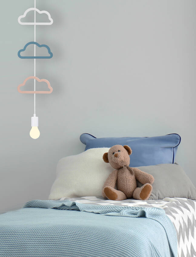 Suspension LED Nuage SINGLE vue côté