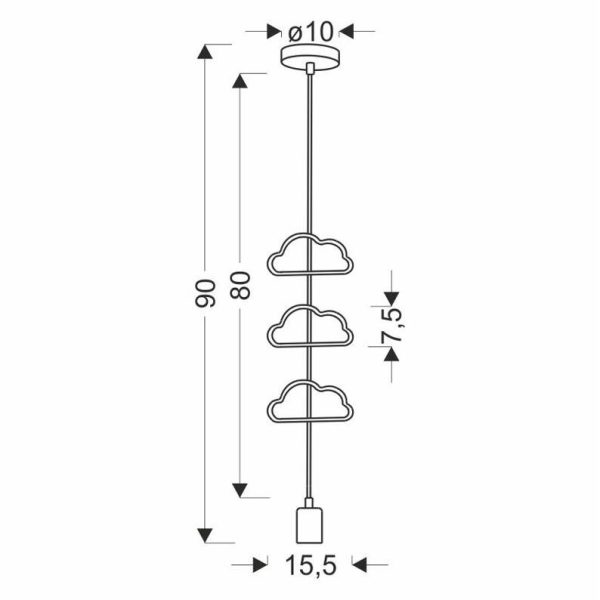 Suspension LED Nuage SINGLE dimensions