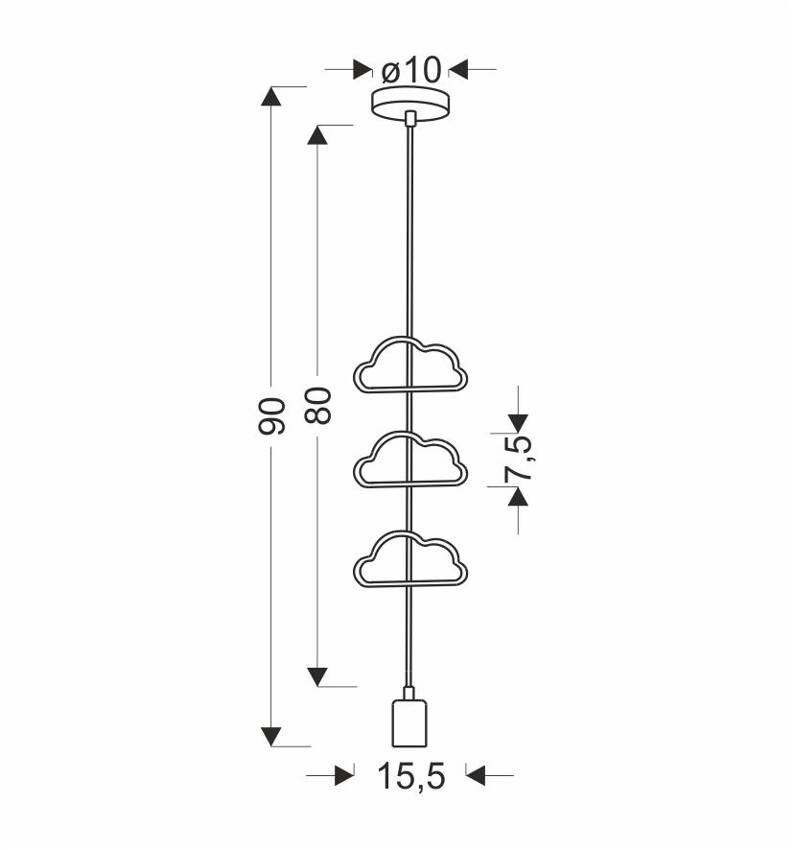 Suspension LED Nuage SINGLE dimensions