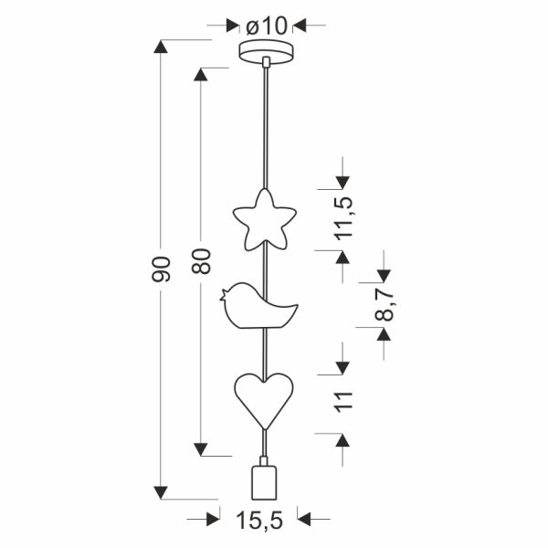 Suspension SINGLE cascade vue côté