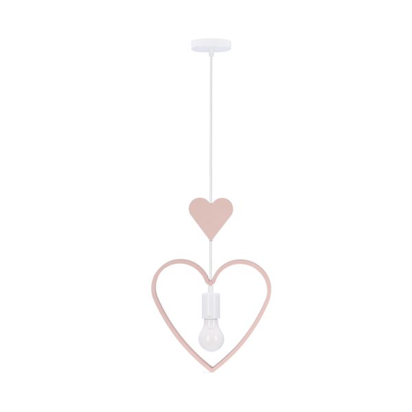 Suspension Cœur SINGLE Blanc Rose Candellux Kids