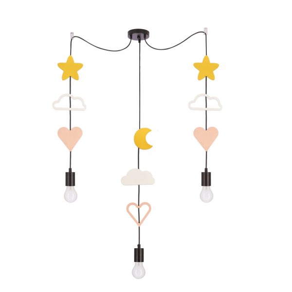 Suspension Triple Étoiles Cœurs Lune TRIO Candellux Kids