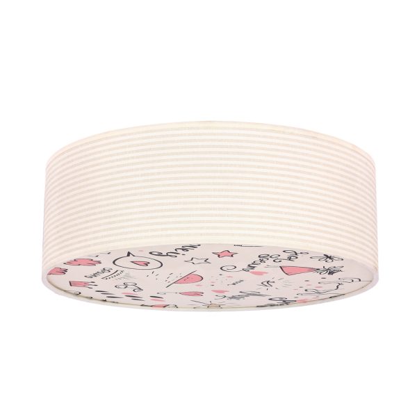 Plafonnier Tissu Fleurs Papillons KIDDY Rose Candellux Kids