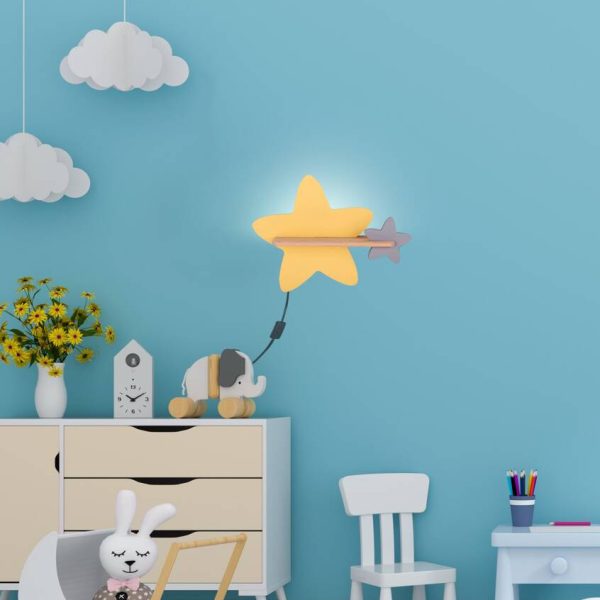 Applique étagère LED Étoile avec câble IQ Kids