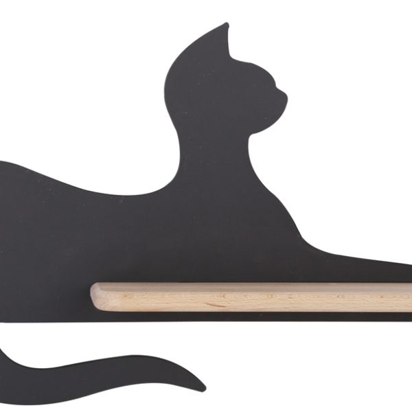 Applique LED Chat Assis Noir