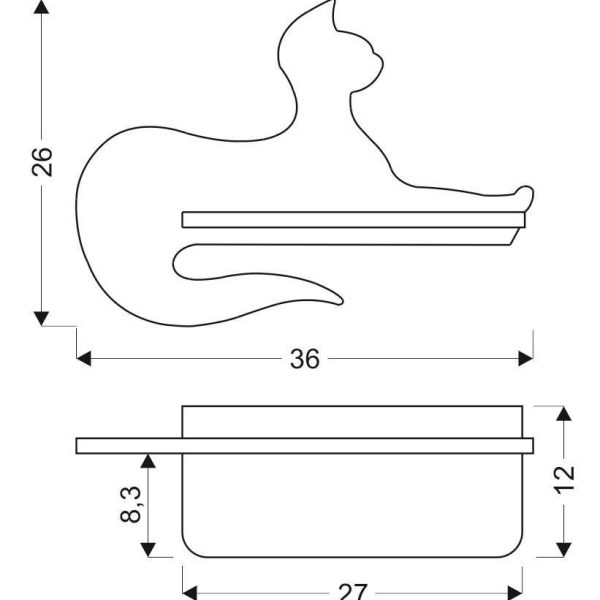 Applique LED Chat Assis Noir