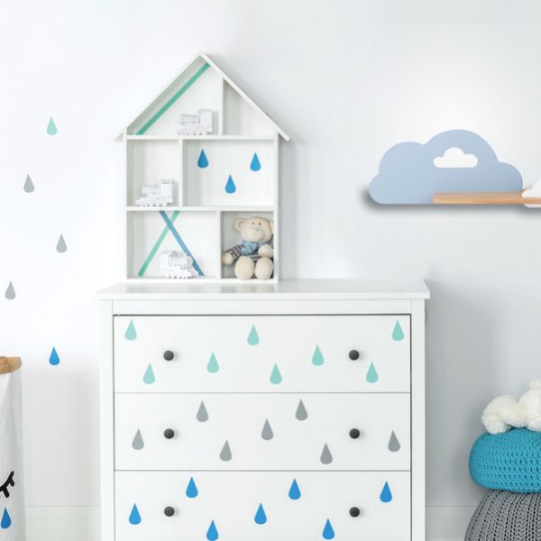 Applique étagère LED Nuage Bleu Blanc