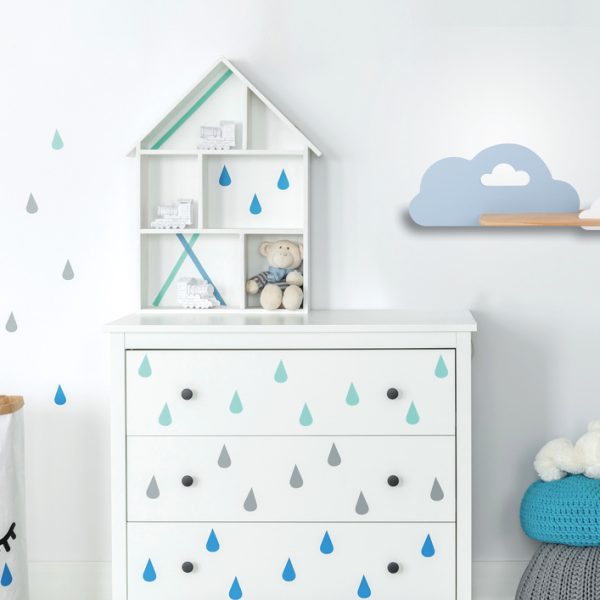 Applique étagère LED Nuage Bleu Blanc