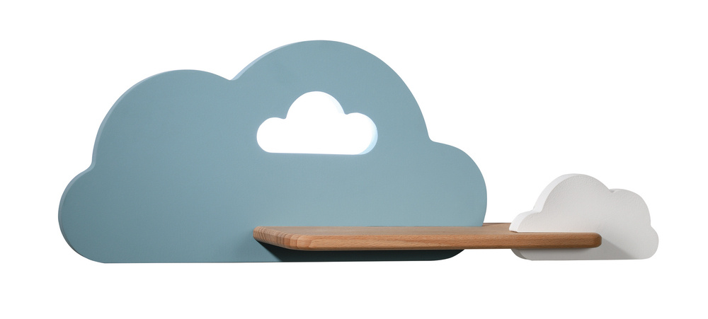Applique étagère LED Nuage Bleu Blanc