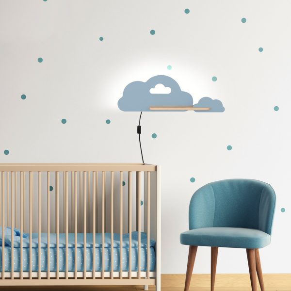Applique étagère LED Nuage Bleu