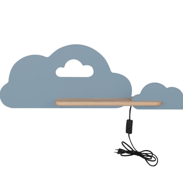 Applique étagère LED Nuage Bleu