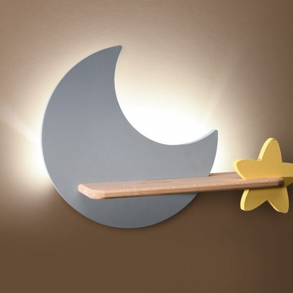 Applique LED Lune Gris