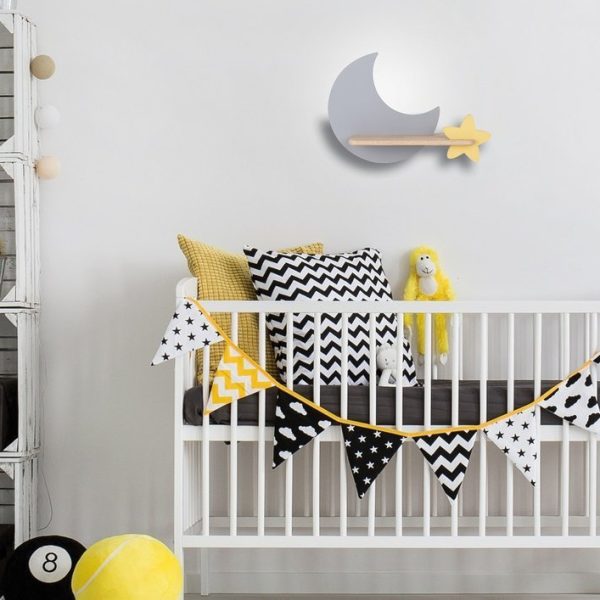 Applique LED Lune Gris