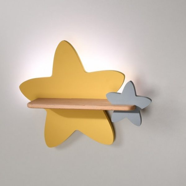 Applique LED Étoile Jaune Gris