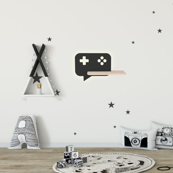 Applique étagère LED Console Noir