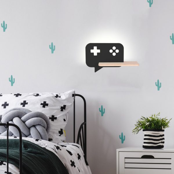 Applique étagère LED Console Noir