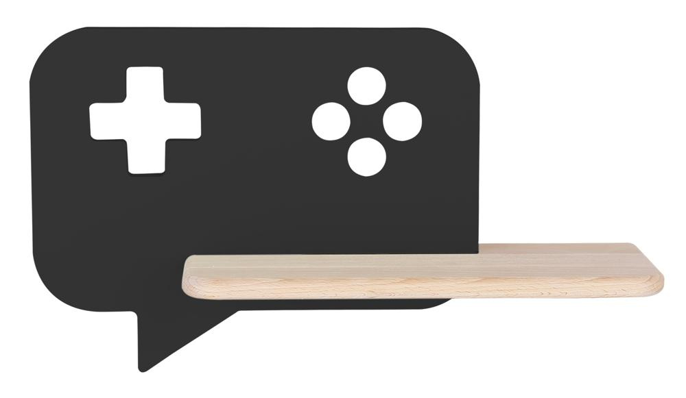 Applique étagère LED Console Noir