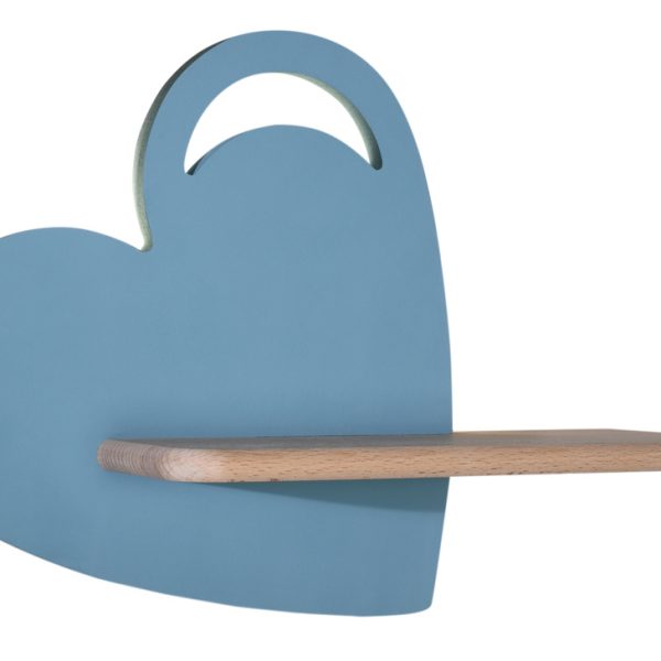 Applique étagère LED Cœur Bleu IQ Kids