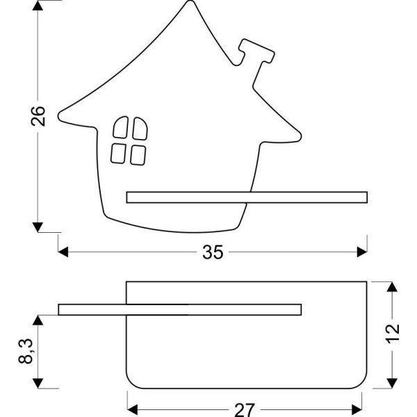 Étagère murale LED Maison Menthe IQ Kids pour chambre enfant