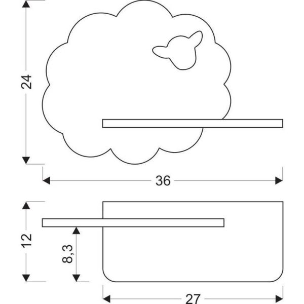 Applique étagère LED Mouton IQ Kids pour chambre enfant