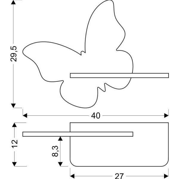 Applique étagère LED Papillon Rose IQ Kids