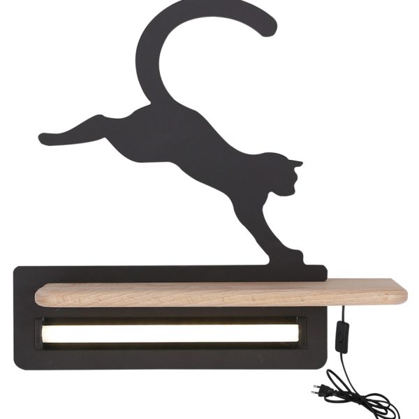 Applique étagère LED Chat Noir Kids