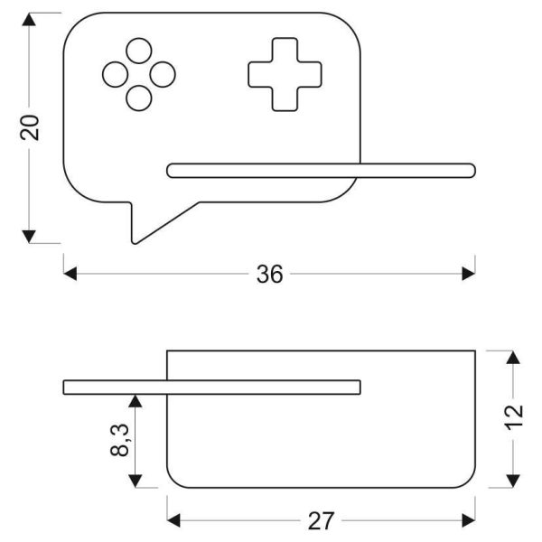 Applique étagère LED Console Menthe