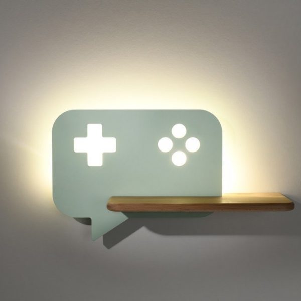 Applique étagère LED Console Menthe