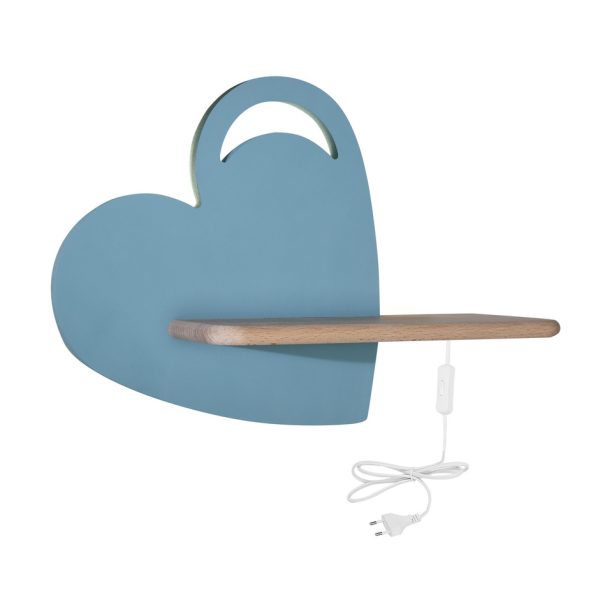 Applique étagère LED Cœur Bleu