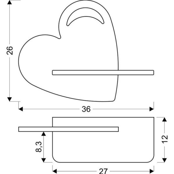 Applique étagère LED Cœur Bleu