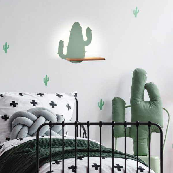 Applique étagère LED Cactus Vert