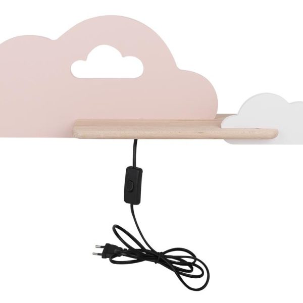 Applique LED Étagère Nuage CLOUD Rose Blanc Candellux Kids