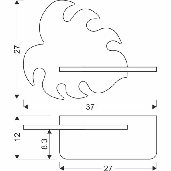 Applique étagère LED Monstera Verte câble