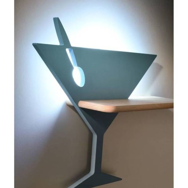 Applique étagère LED Piccolo Bleu câble