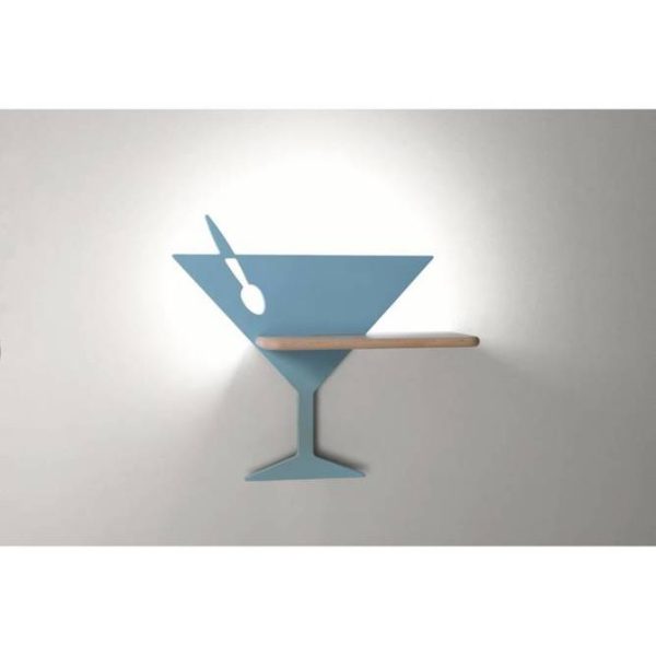 Applique étagère LED Piccolo Bleu câble