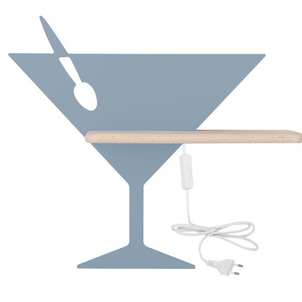 Applique étagère LED Piccolo Bleu câble