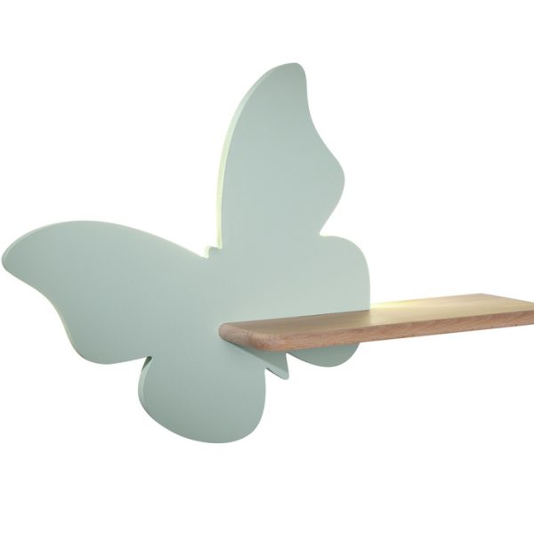 Applique étagère LED Papillon Menthe