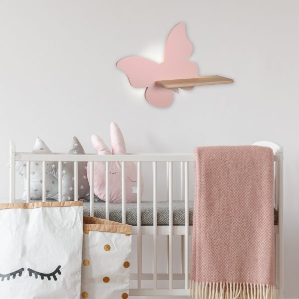 Applique murale LED Papillon Rose Kids